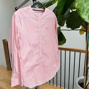 Lacoste pink striped button down shirt